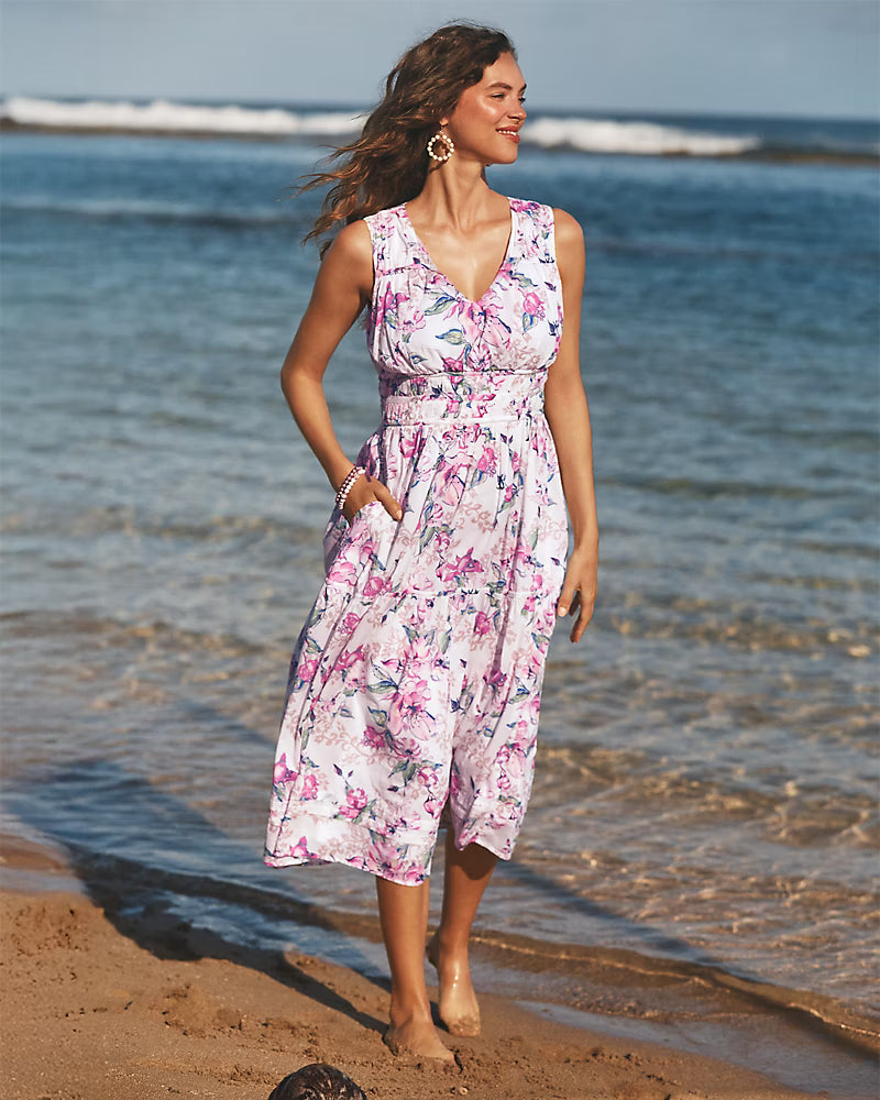 Voile Voyage Floral Gardens Mid Dress