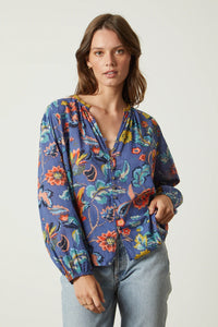 VELVET CAMRYN PRINTED COTTON LACE TOP