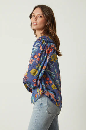 VELVET CAMRYN PRINTED COTTON LACE TOP